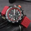 Brei Six Needles All Dial Work Glassini Sapphire Glassoni Avenger Man Watchs Endurance Chronograph orologi a più colori orologi da polso in gomma orologio da donna