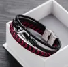 Bracelets de charme Mode pour hommes Multicouche en cuir tressé Bracelet magnétique Classique Casual Party Bijoux Cadeau