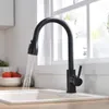 Kitchen Faucets Sink Single Hole Pull Out Spout Mixer Tap Stream Sprayer Head Stainless Steel Accessories