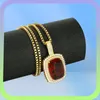 Sparkling Ruby Pendant Chain Bling 18k Yellow Gold Filled Hip Hop Womens Mens Pendant Necklace Luxury Jewelry8910586