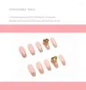 Gel pour ongles 24 pièces brillant amour coeur Patch colle Type amovible Long paragraphe mode manucure portable faux ongles