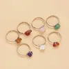 Band Rings Fashion Wire Wrap Natural Rock Adjustable Rings For Women Quartz Stone Resin Irregular Finger Ring Party Wedding Jewelry Gifts AA230426