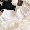 Bras Sets Gathered cups steel ring lingerie with panties breastfeeding lace sexy underwear suit women D cup bra and briefs set 230427