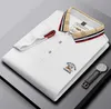 Luxuremerk Heren Polo Shirt 2023 Nieuwe reversbrief Borduurwerk Men T-shirt Europees Business Casual Mens Clothing