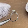 Trouwringen NKHOG Real 3 Karaat Voor Vrouwen 925 Sterling Zilver Klassieke 6 Klauwen Engagement Band Sieraden Romantische Ring 231127