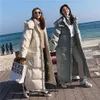 Parkas 2021 Overknee Cotton Padded Jacket Women's New Ultralong Bread var tunnare studenter till fotled ned bomullspadded jacka H900