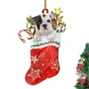 Decorações de jardim Dog Earnadores de árvore de natal acrílico pingentes decorativos com cana -de -paninha de pão de gengibre fofo filhote fofo cachorro