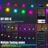 Decorações de Natal RGB IC Árvore de Natal Fairy String Light LED Ball Garland Bluetooth Multi-Color À Prova D 'Água Ao Ar Livre Lâmpada Xmas Decoração de Festa de Casamento 231127