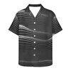 Men's Casual Shirts Light Spot Dot Pattern Black White 3D Ripples Floral Beach Men's Shirt Summer Short Sleeve Hawaiian For Men Tee