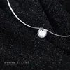 قلادة قلادة Modian Pure 925 Sterling Silver Aaa Zircon round joundant necklace for women fashion choker necklace fine jewelry 230426
