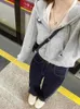 Vrouwen Hoodies Deeptown Koreaanse Streetwear Brief Gedrukt Cropped Vrouwen Harajuku Korte Sweatshirts Met Lange Mouwen Crop Tops Vrouwelijke