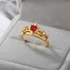 Band Rings Dream Princess Ring Series Crown Ring Mosaic Passionate Red Gems Justerbara ringengagemang smycken brudtärna Tillbehör gåvor AA230426