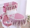 Covers Fyjafon 3pcs Toilet Seat Cover Washable Embroidery Toilet Cover Tank Cover with storage bags Printed Lace Bathroom Toilet Cover