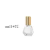 8ml Mini Portable Polygonal Clear Glass Roller Bottle Travel Essential Oil Roll On Bottle with Stainless Steel Ball Gold Silver Cap Ktcig