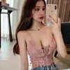 Women's Tanks Camis For Women Tank Top Camisole Off Shoulder Woman Vest Spaghetti Strap Lace Crop Tops Elegant French Chic Womens Y2K
