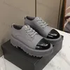 Designer Casual Schoenen Echt Leer Kalfsleer Gesplitst Veelkleurig Wit Zwart Grijs Dames Veelzijdige Sneakers Dikke Zool Hoge Klassieke Loafers