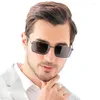 Sonnenbrille für Herren, polarisiert, halbrandloser Rahmen, UV-blockierend