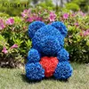 Dekorativa blommor 40 cm Rose Bear Teddy Forever Everlasting Flower for Window Display Anniversary Christmas Valentines Gift