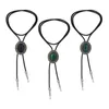 Bow Ties Western Cowboy Bolo Tie Round Shape Costume Accessories Handmade Collar Rope