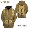 Heren Hoodies Duitse Soldaat Uniform Trui Militair Cosplay Hoody Mannen 3D Britse Vlag Print Sweatshirts UK Nationaal Embleem Tops