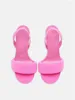 Sandalen Schöne Bonbonfarbe Frau Stiletto High Heel Lady Open Toe Slip On Gummiband Sommer Party Schuhe