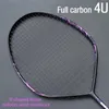 Badminton Rackets Professional Max 30 Pounds 4U V-Shape Badminton Racket Strung Full Carbon Fiber Racket Offensive type Single Racquet With String 231124
