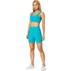 Traje de yoga ABS LOLI Conjunto de yoga cepillado Cintura alta Pantalones cortos de gimnasia Push Up Sujetador deportivo con tiras 2 piezas Ropa de fitness Entrenamiento Ropa activa Mujeres P230504