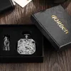 Pocket Watches Square Mechanical Watch Men Black Lucky Chinese Kirin Fighting China Animal Brave Symbol Pendant Chain Fob Clock 230426