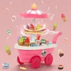 Kitchens Play Food Children's girls play every house ice cream candy ice cream truck puzzle simulation cart kitchen toy set 231127