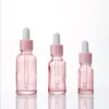 Flacone contagocce in vetro rosa da 10 ml 20 ml 30 ml Bottiglie per pipette con reagente liquido per olio essenziale Contenitori per imballaggio cosmetici Jgbno