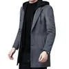 Men's Trench Coats Men's Clothing Fashion Trench Coat Thicken Men's Woolen Jacket Mid-length Coat Winter Warm Overcoat Male Clothes S-5XL 231127