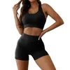 Yoga outfit sömlös sport set kvinnor bh och korta byxor sportkläder 2 bit träning outfit aktiv fitness kostym yoga gym sätter gymkläder p230504