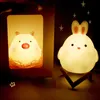 s Mignon Cochon Lapin Led Ours Tigre Nuit pour Noël Nouvel An Cadeau Enfants Chambre Décoration Lampe Lune Lumière AA230426