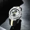 Armbandsur för män 2024 Nya herrklockor Sex sömmar alla DIAL Work Quartz Watch Top Luxury Brand Chronograph Clock Rubber Belt Fashion Racing Car