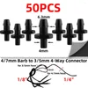 Urządzenia do podlewania 50pcs 1/4 '' '1/8' 'Akcesoria węża rurki stawowe koszulki kolczaste Cross Eng Adapter