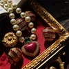 Ensemble de collier et boucles d'oreilles pour femmes et filles, pendentif en forme de cœur en verre personnalisé, cadeau de fête, accessoires bijoux