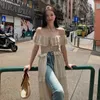 Sıradan Elbiseler Fransız Kayısı Pembe Sargı Çarpıcı Bel Kıdemli Duygusu Şık Güzel Mizaç İlk Aşk Kısa Kollu Uzun fırfırlı Piled