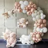 Décoration de fête 1set or blanc ballon guirlande arc sable beige kaki mariage bébé douche ballons décorations d'anniversaire