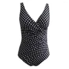 Damen Bademode Badeanzug Frauen Polka Dot V-Ausschnitt Push Up Bikini Set Strand Badeanzüge Monokini Schwimmen Beachwear