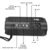 TG227 Portable Bluetooth Speaker Wireless Dual Bass LED Light Subwoofer Outdoor Waterproof Column Boombox FM Stereo Music Player