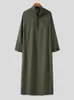 Ethnische Kleidung Mode Muslim Thobe Jubba Herren Robe Langarm Saudi-Arabischer Kaftan Ropa Arabe Islamisches Indisches Kleid 230426