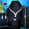 Necklace Earrings Set Missvikki Luxury Cute 4PCS Lady Women For Bridal Wedding Party Show High Quality Accessories 3 Colors Fashion