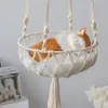 Esteiras gato rede macrame cesta casa gato pendurado camas pet rede cama para gatos casa acessórios para animais de estimação produtos frete grátis