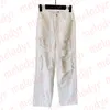 Dames witte jeans modehol rechte broek zomer dunne ademende jeans streetwear