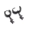 Hoop Earrings Punk Stainless Steel With Small Animal Scorpion Pendants Tiny Black/White Huggies Lovely Earring Hoops For Women