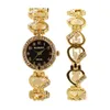 Wristwatches Women's Watch With Fashion Diamonds Quartz Bracelet Water Set 2 Pieces/set Reloj De Mujer