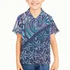 Camisas casuais masculinas Polinésia Tribal Fijian Totem Tattoo Prinha Kid Boy Children Fashion Hawaiian Cirt