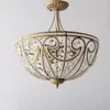 Ceiling Lights European-style Country Lamps Vintage Iron Living Room Lamp Restaurant Lighting Rustic Bedroom Crystal Light