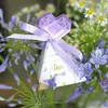 Emballage cadeau violet marguerite Style triangulaire boîte à bonbons faveurs de mariage Bomboniera et cadeaux bébé douche fête fournitures sacs en papier