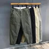 Men's Jeans Men Slim Fitting Small Straight Tube Fashion Cropped Pants Summer Casual Loose Nine Point Cargo